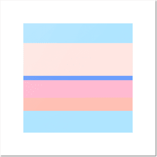 A supreme commixture of Powder Blue, Cornflower Blue, Little Girl Pink, Very Light Pink and Melon stripes. Posters and Art